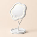 Espejo LED floral con 3 tonos y base organizadora