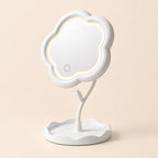 Espejo LED floral con 3 tonos y base organizadora