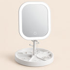 Espejo LED de mesa para maquillaje con 3 tonos y base