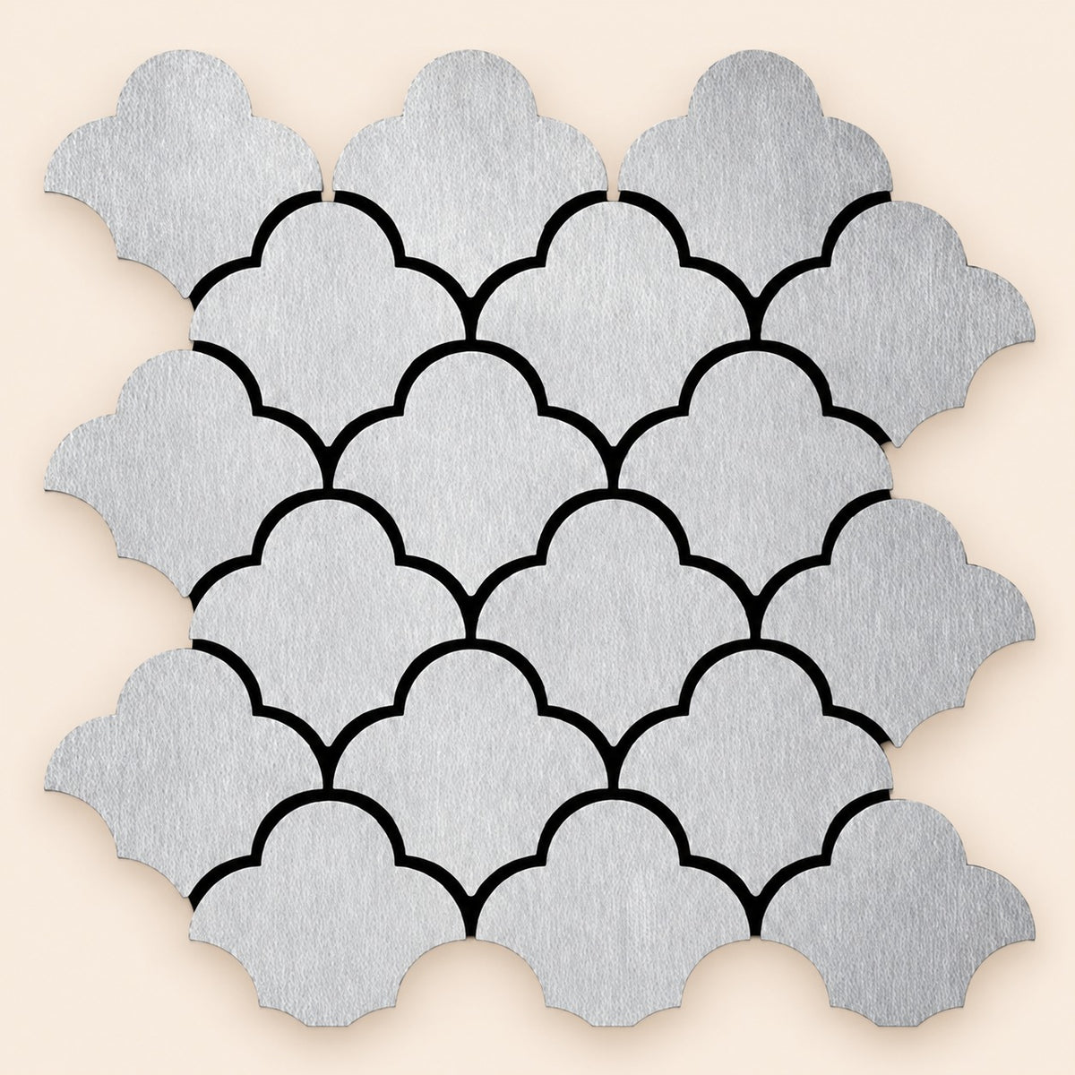 Azulejos adhesivos de PVC mosaico escamas plateado 30x30 cm
