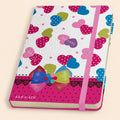 Cuaderno con corazones estilo coquete con 75 hojas de rayas