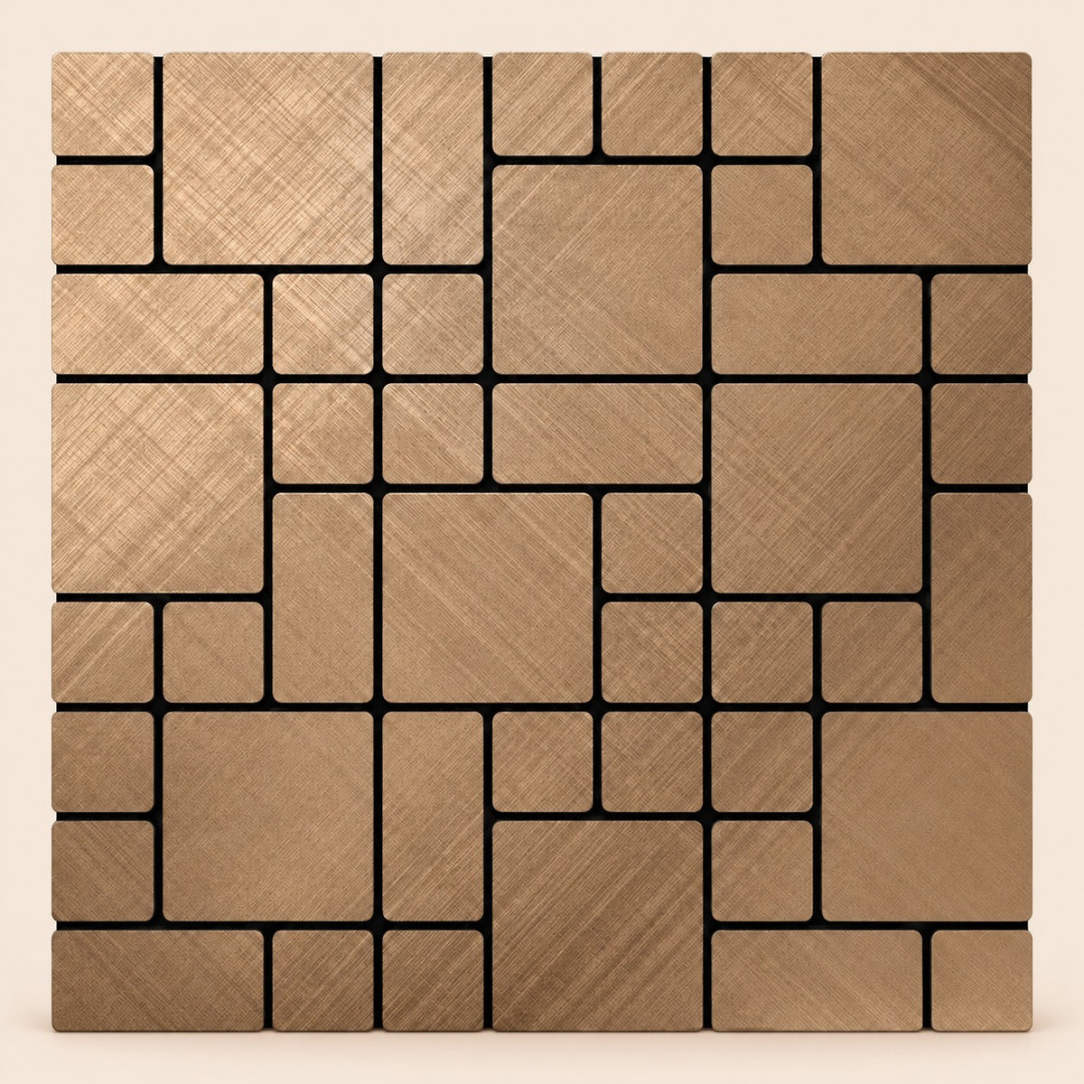 Azulejos adhesivos de PVC mosaico efecto cobre 30 x 30 cm