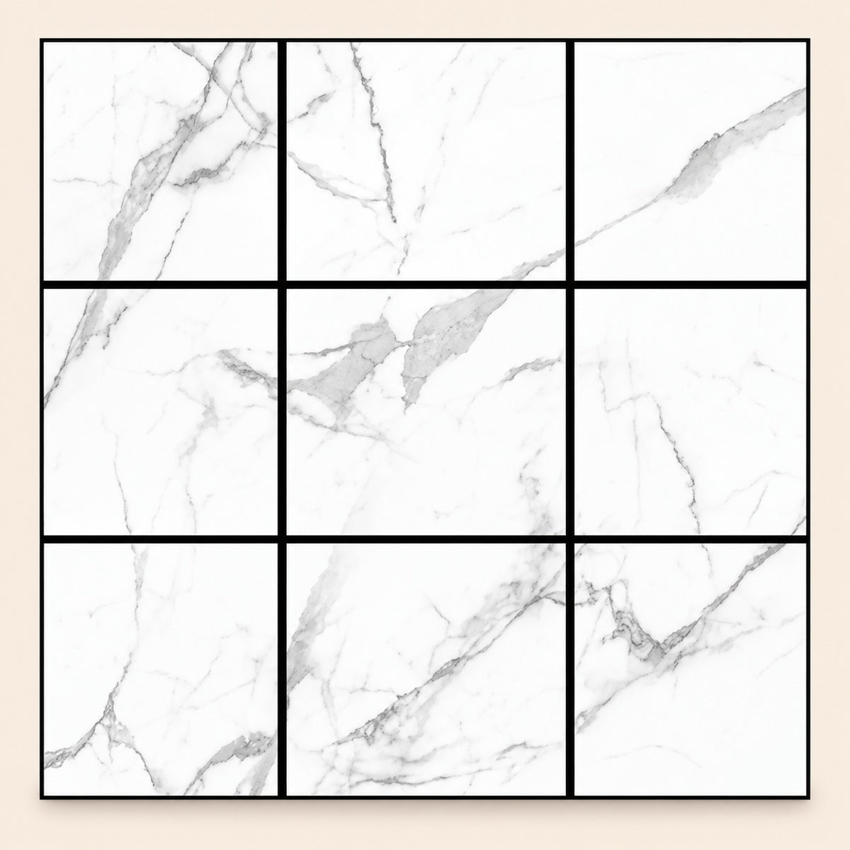 Azulejos adhesivos efecto mármol de PVC 30 × 30 cm paquete blanco