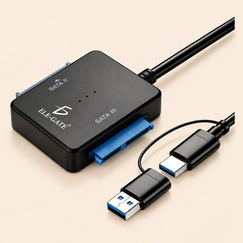 Adaptador dual SATA a type C USB 3.0 lectura simultánea