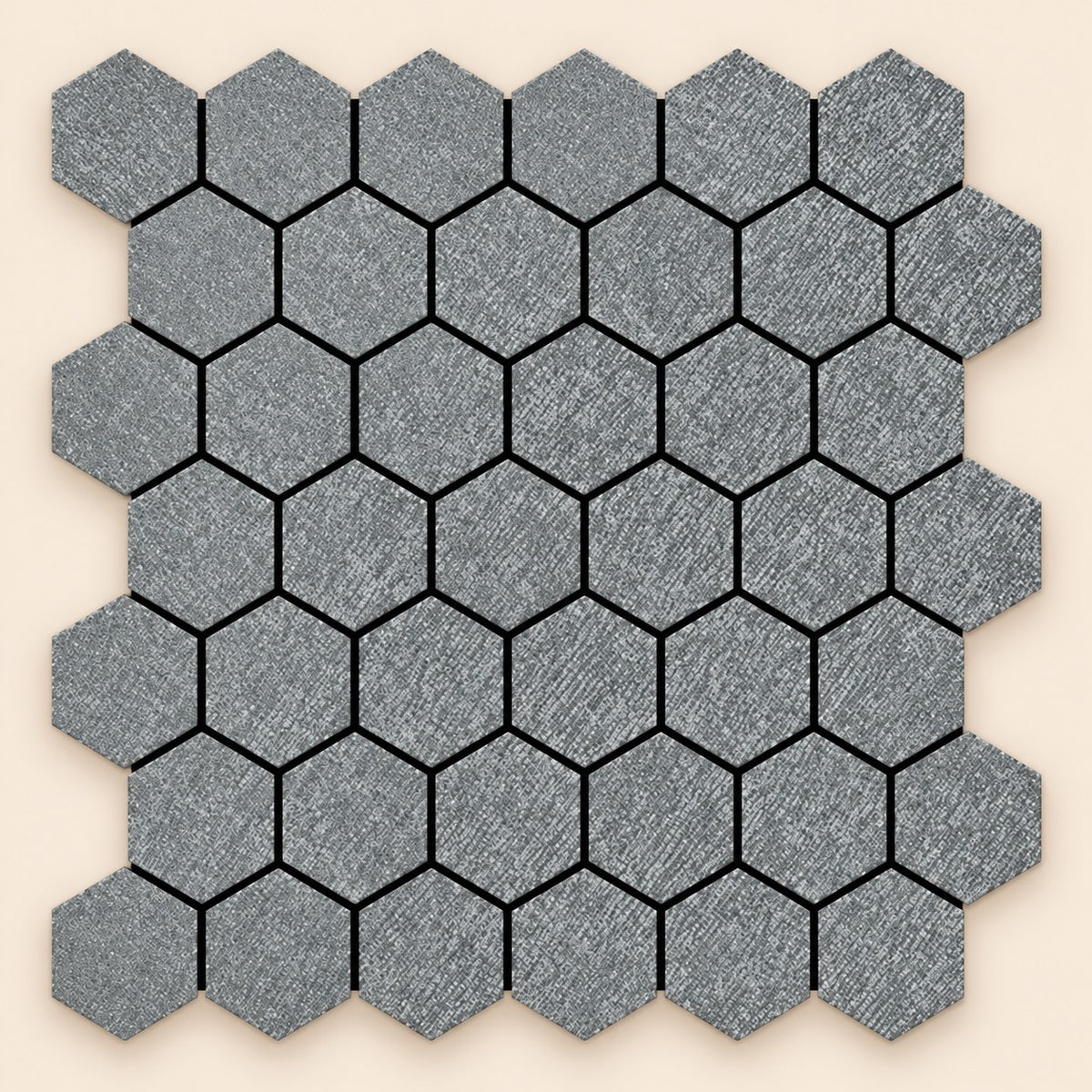 Azulejos adhesivos de PVC mosaico hexagonal gris 30 x 30 cm