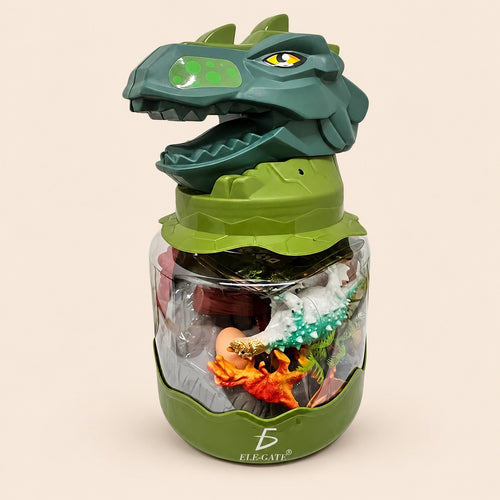 Almacenamiento en forma de cabeza de dinosaurio