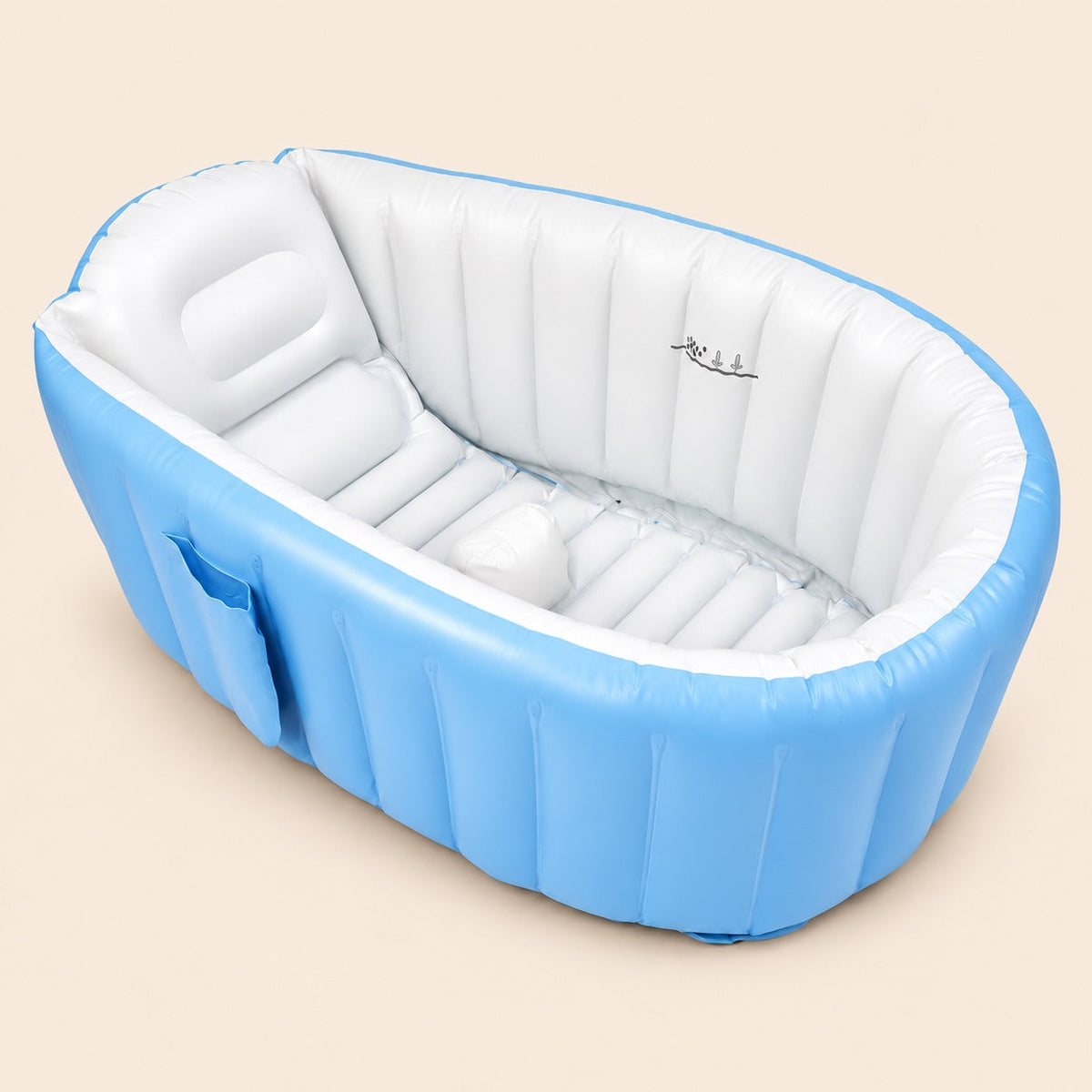 Bañera inflable para bebé con bomba integrada soporte