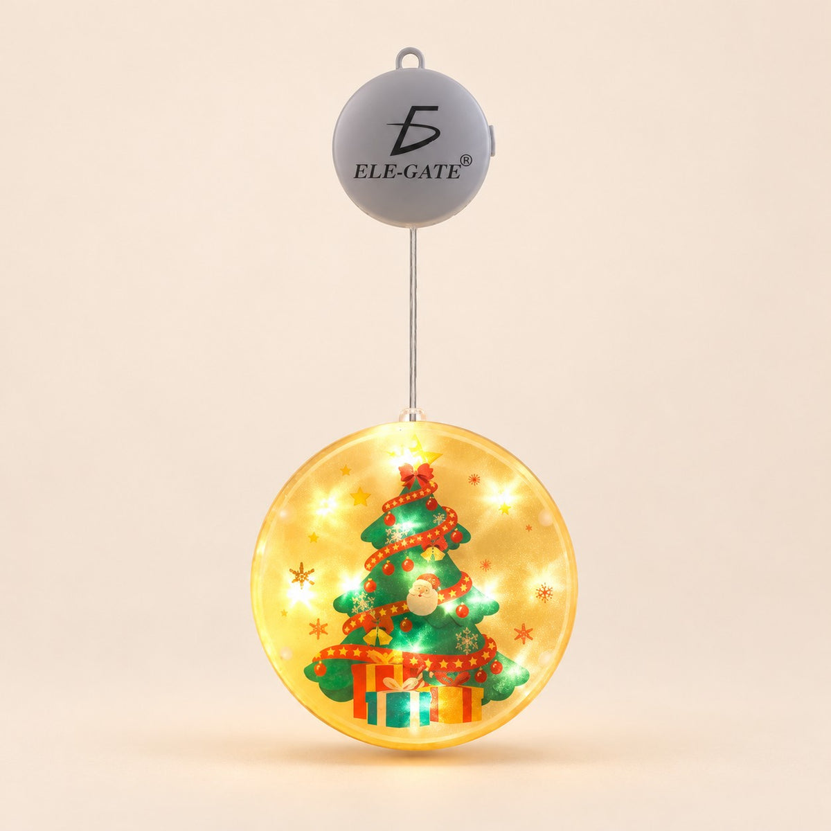 Serie de luces LED PVC colgantes de Navidad cálidas con dorado