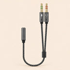 Splitter de audio 3.5 mm trenzado para PC adaptador