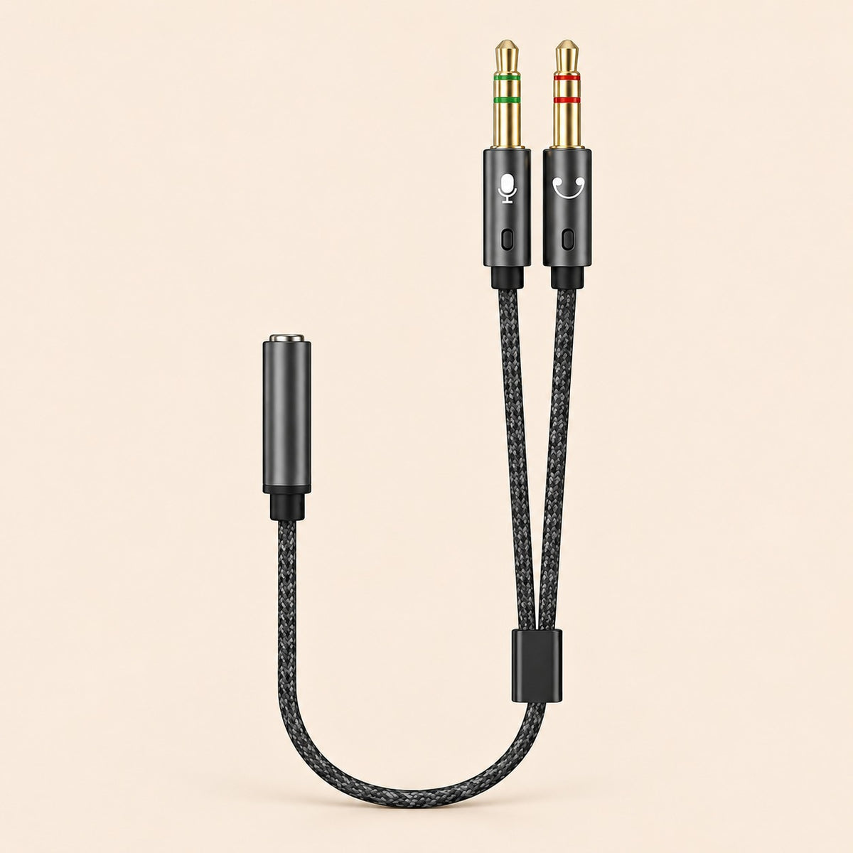Splitter de audio 3.5 mm trenzado para PC adaptador