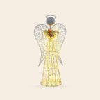Ángel decorativo con luces LED cálidas blanco cálido