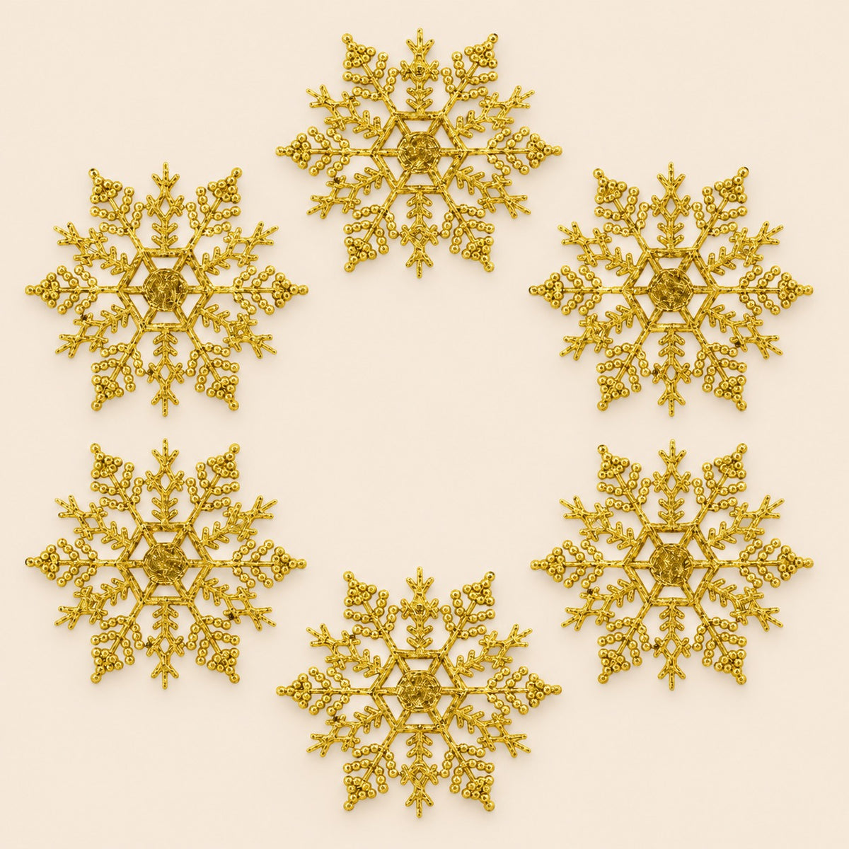 Decoración en forma de copo de nieve con brillantina