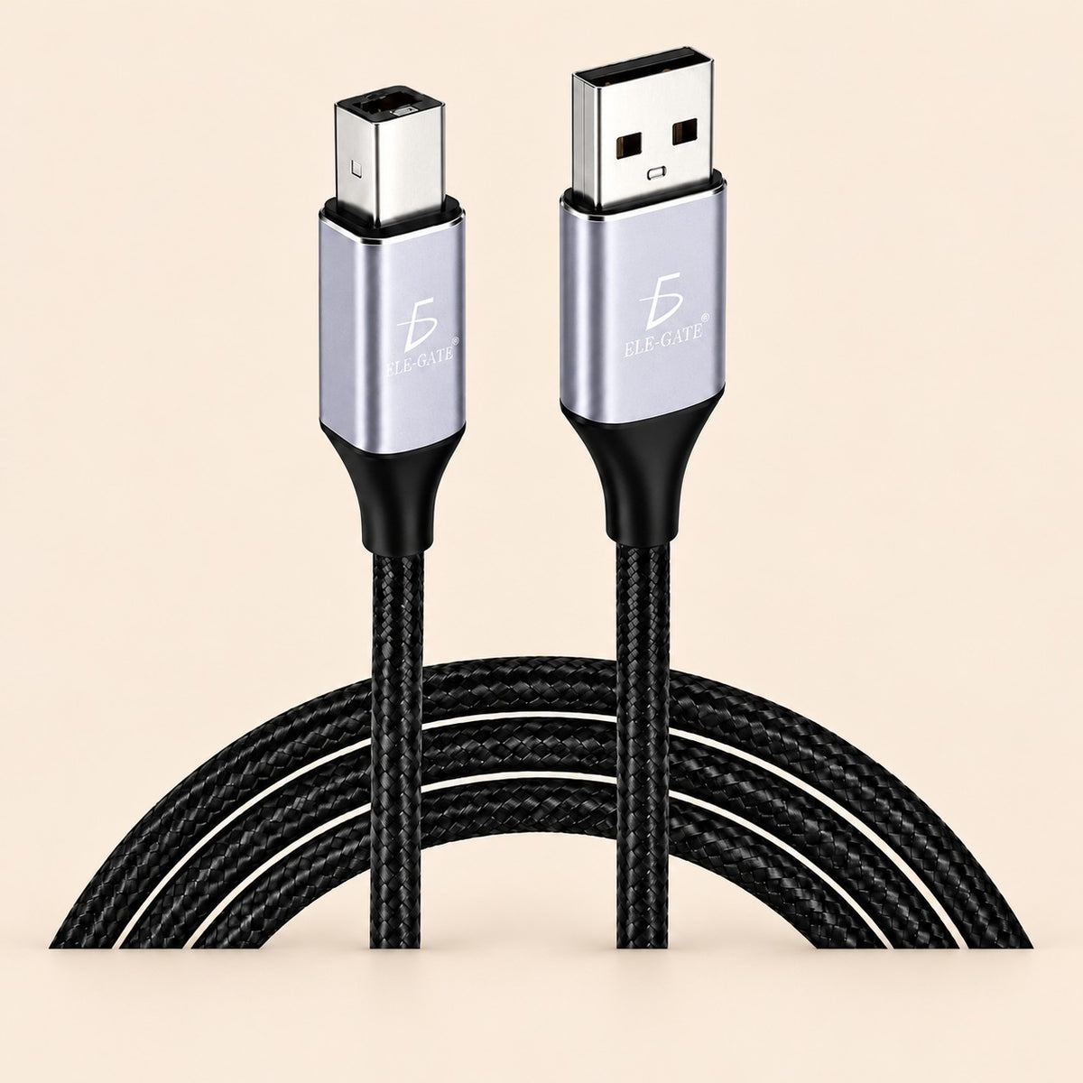 Cable USB tipo-B 2.0 de 2m trenzado para impresora escáner
