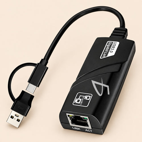 Adaptador ethernet tipo-C y USB gigabit 10 100 1000 para PC