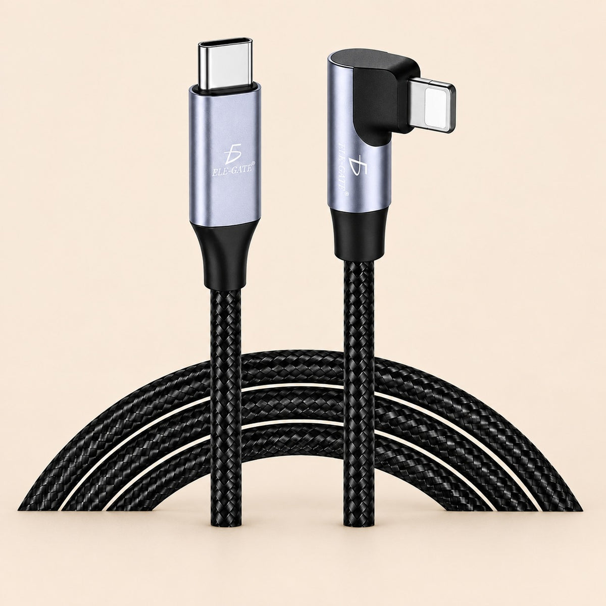 Cable USB-C a IP 90 de 2m con carga rápida 27W