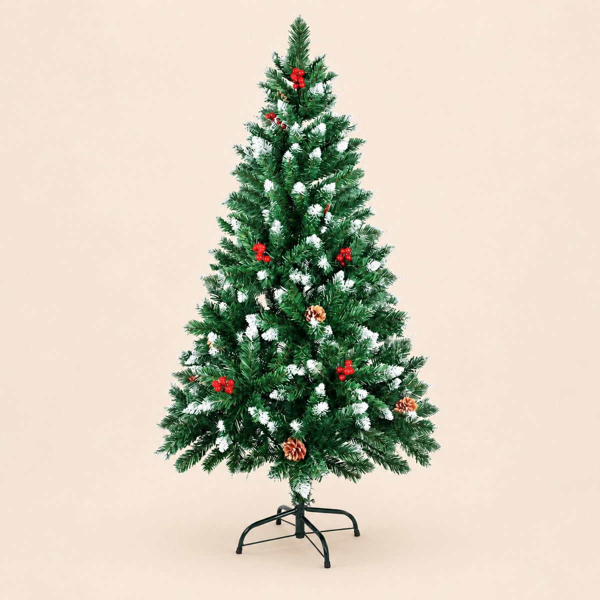 Árbol de Navidad artificial de 150 cm con efecto nevado
