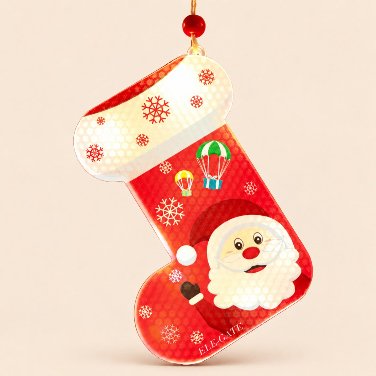 Colgante luminoso de luz LED con motivos de Navidad con blanco