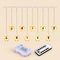 Serie de 5 aros de luces LED USB trasparentes con motivos dorado