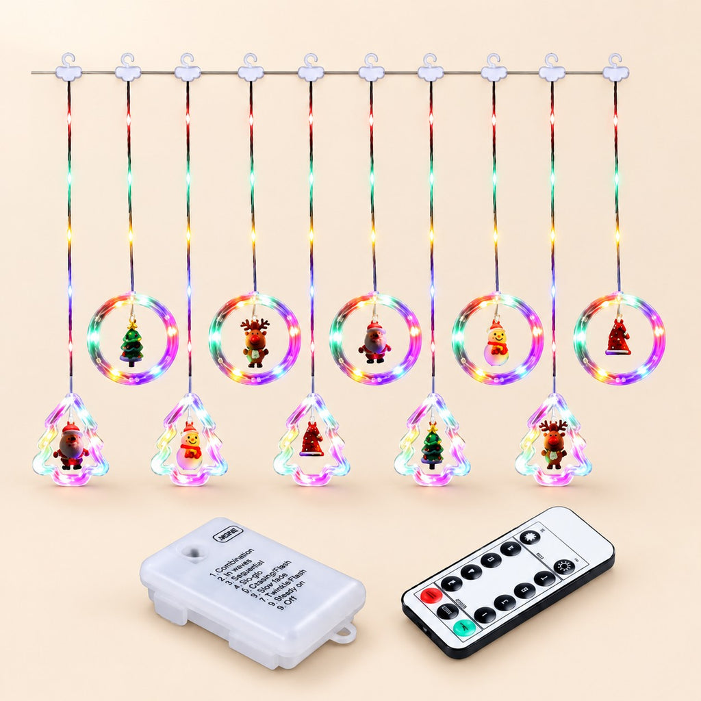 Serie de 5 aros de luces LED USB trasparentes con motivos blanco