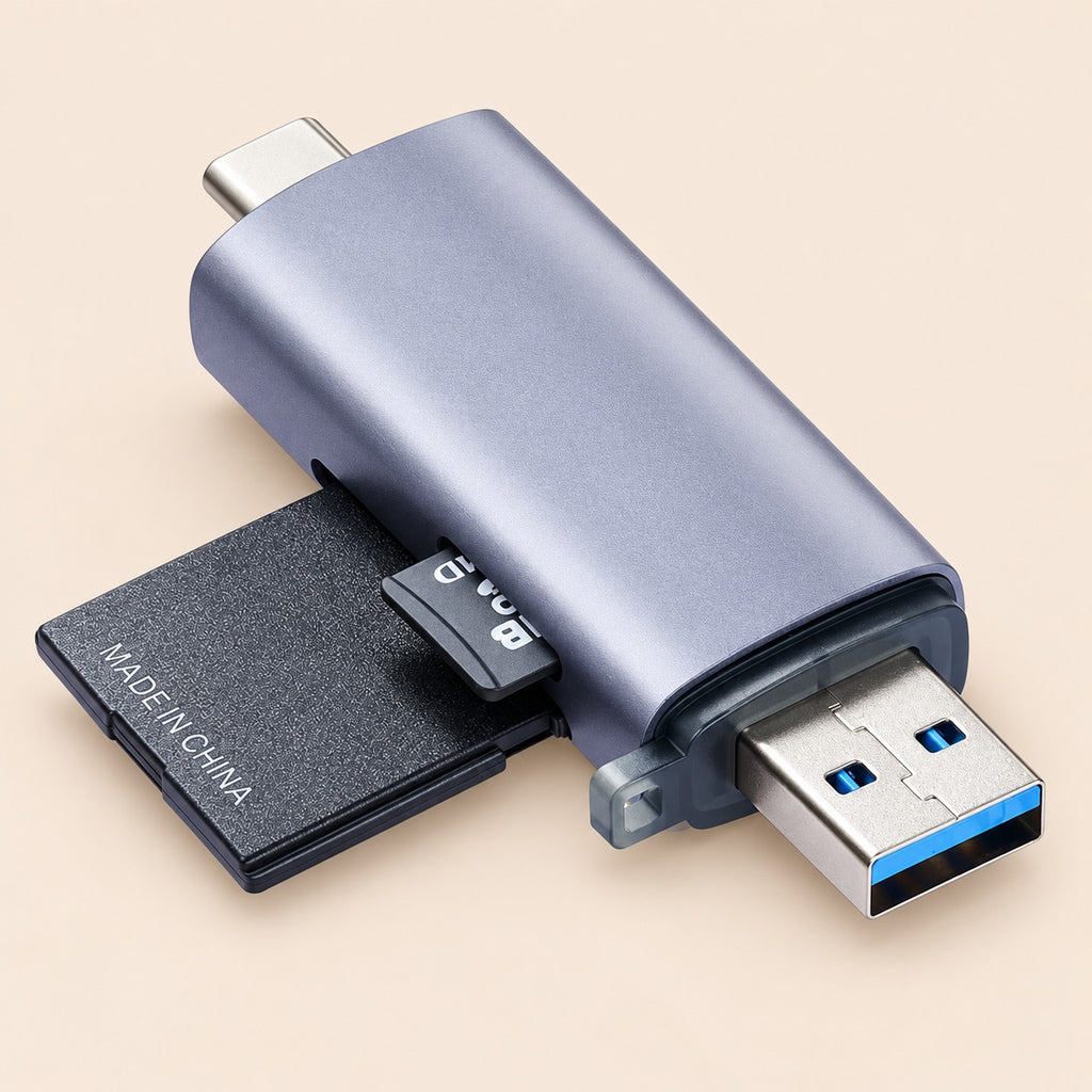 Lector de tarjetas SD 3 en 1 con adaptadores USB-C USB