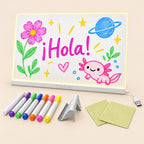 Pizarra acrílica LED 35x26 cm USB para dibujar escribir