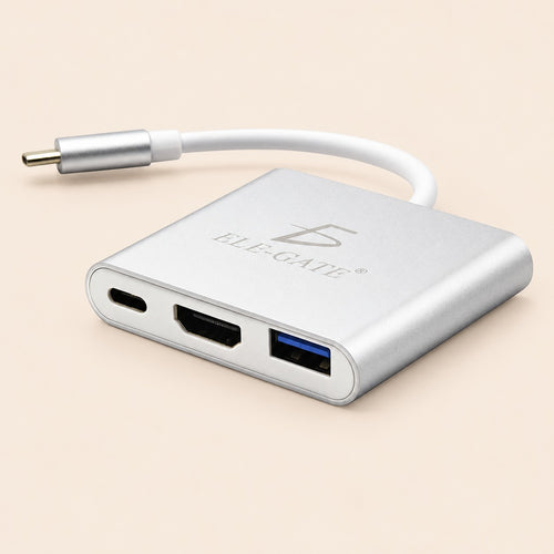 Adaptador hub USB tipo C 3 en 1 HDMI 4K USB 3.1 typec