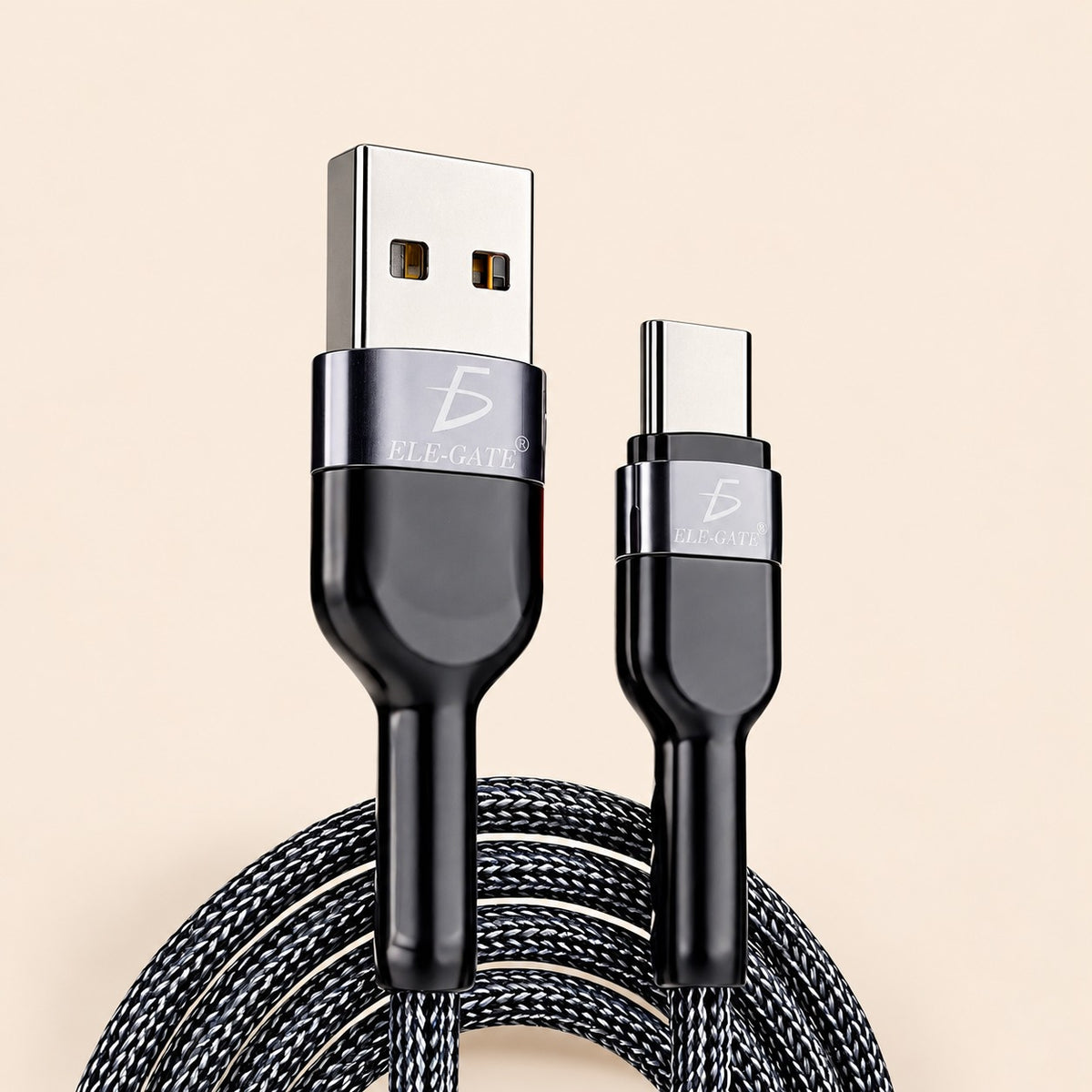 Cable de carga de cuerda USB a tipo C con cabeza