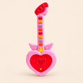 Mini guitarra en forma de corazón con sonido y luz RGB