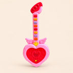 Mini guitarra en forma de corazón con sonido y luz RGB
