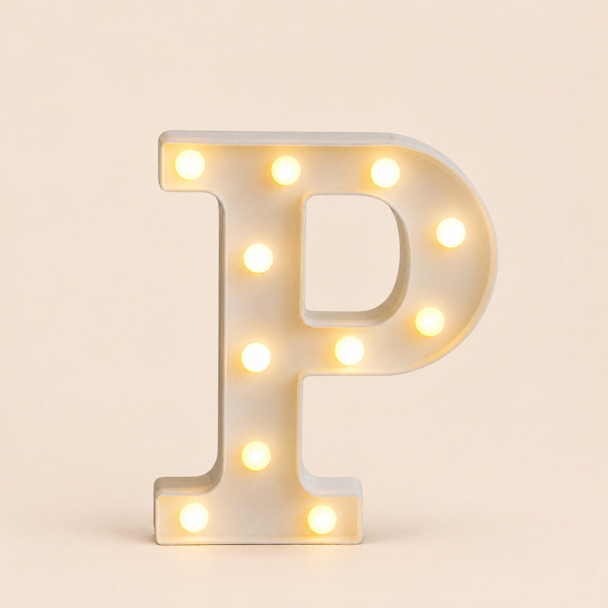 LED letras P 3D luces foco lampara decora abecedario