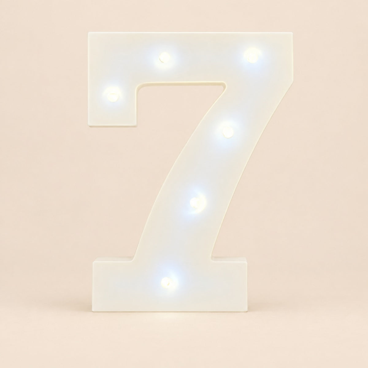 Numero 7 en 3D de luz LED luz cálida