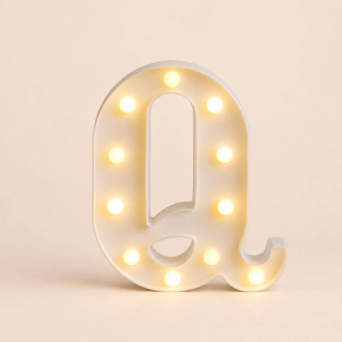 LED letras Q 3D luces foco lampara decora abecedario