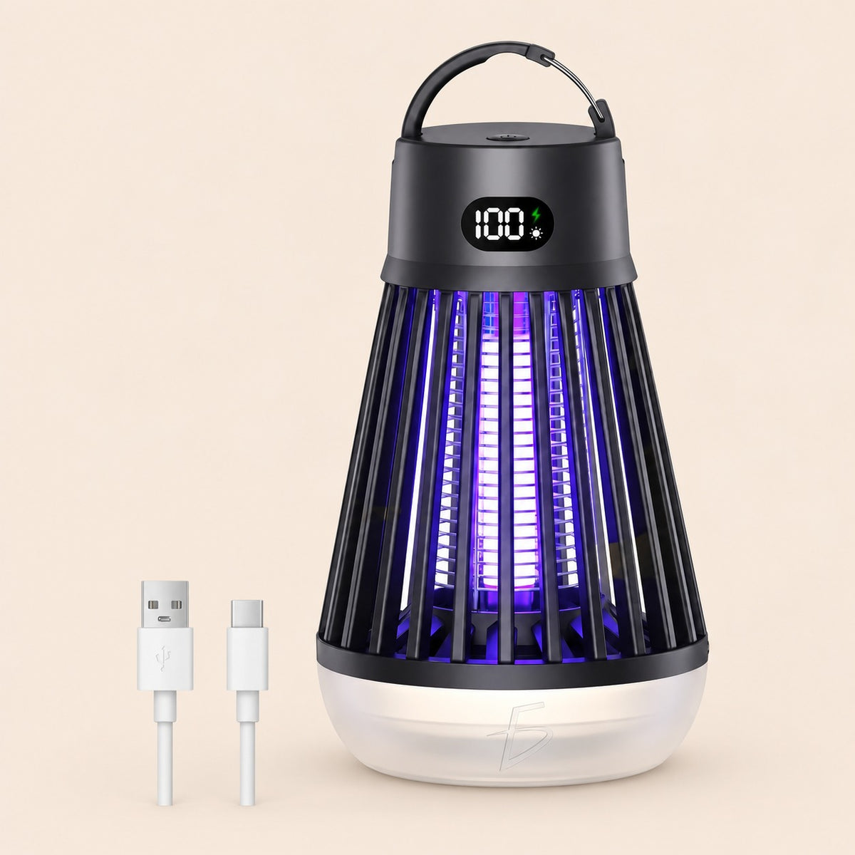Lámpara mata mosquitos recargable 2000 mAh con luz UV y luz