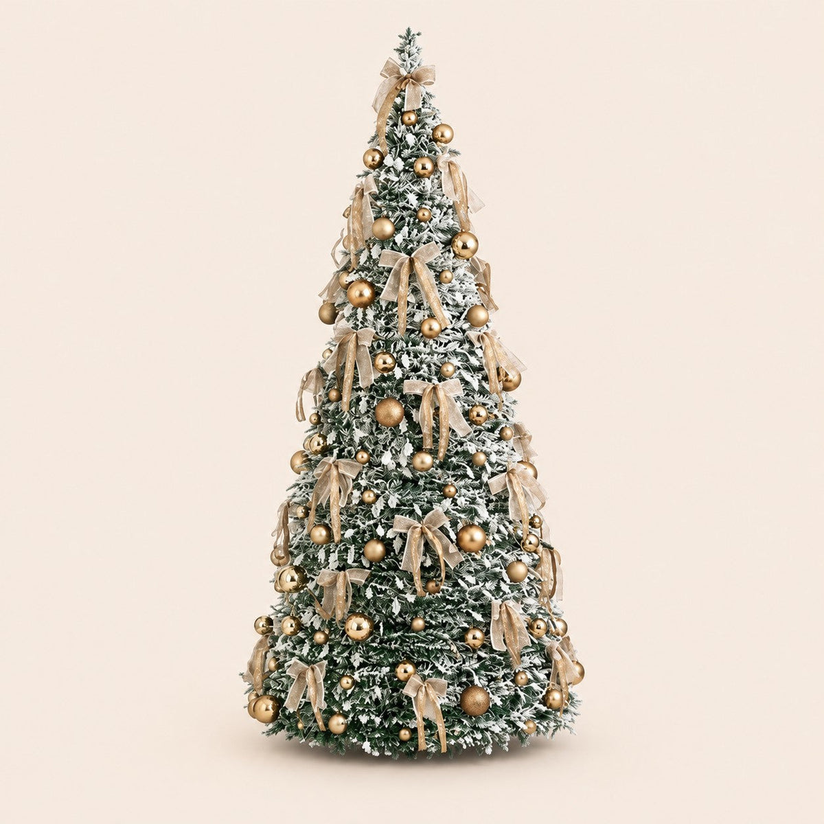 Árbol de Navidad artificial decorado flexible con nieve 210 verde con acabado nevado blanco