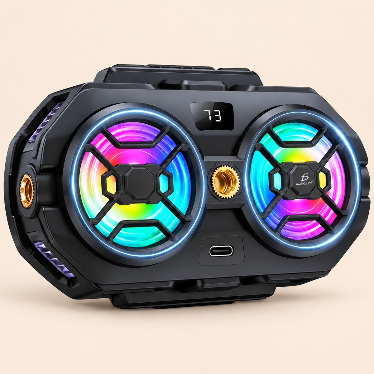 Enfriador para celular con doble ventilador RGB y 3