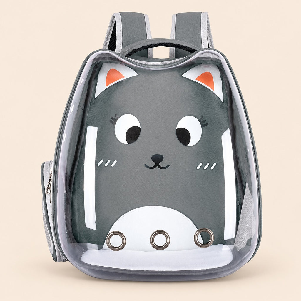 Mochila portátil para mascotas con forma de orejas para gris