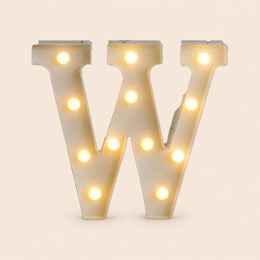 LED letras W 3D luces foco lampara decora abecedario