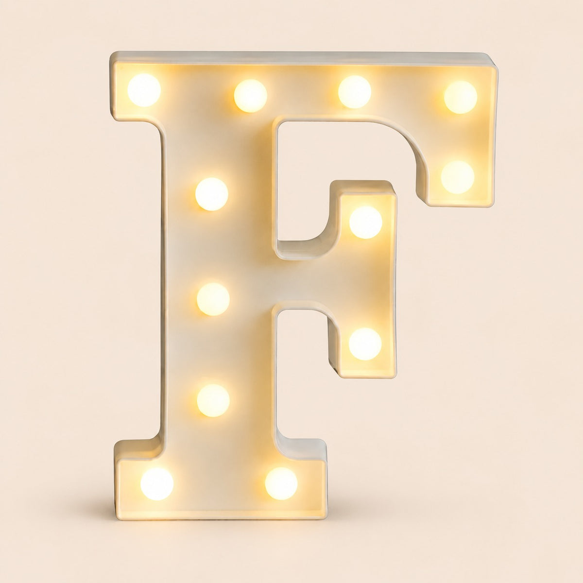 LED letras F 3D luces foco lampara decora abecedario