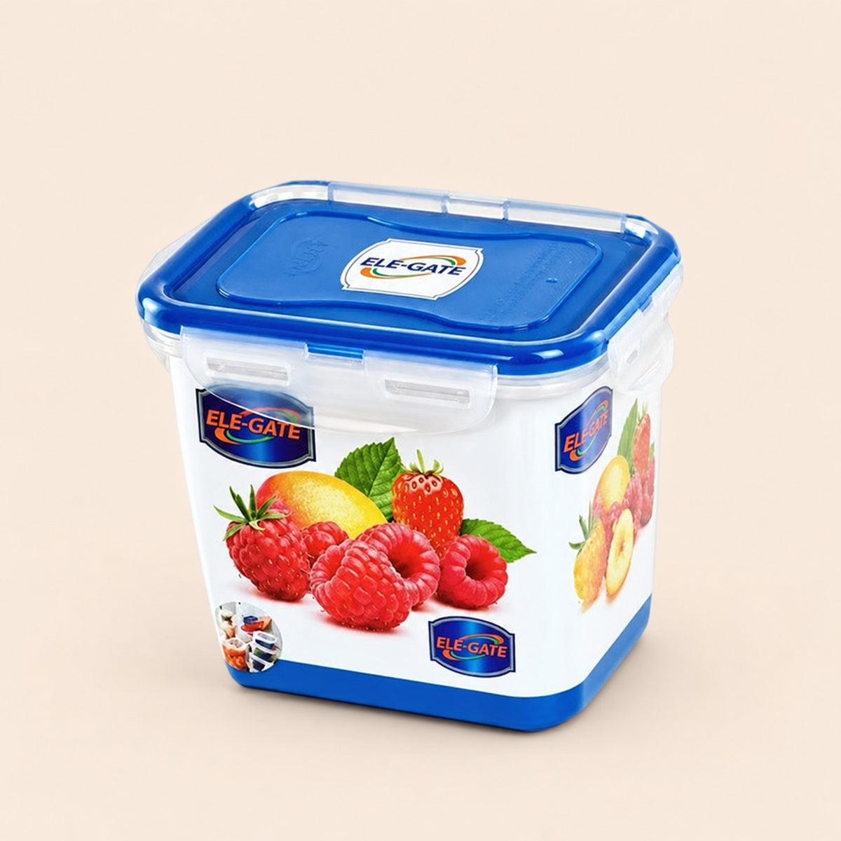 Contenedor rectangular transparente de 1200 ml con tapa