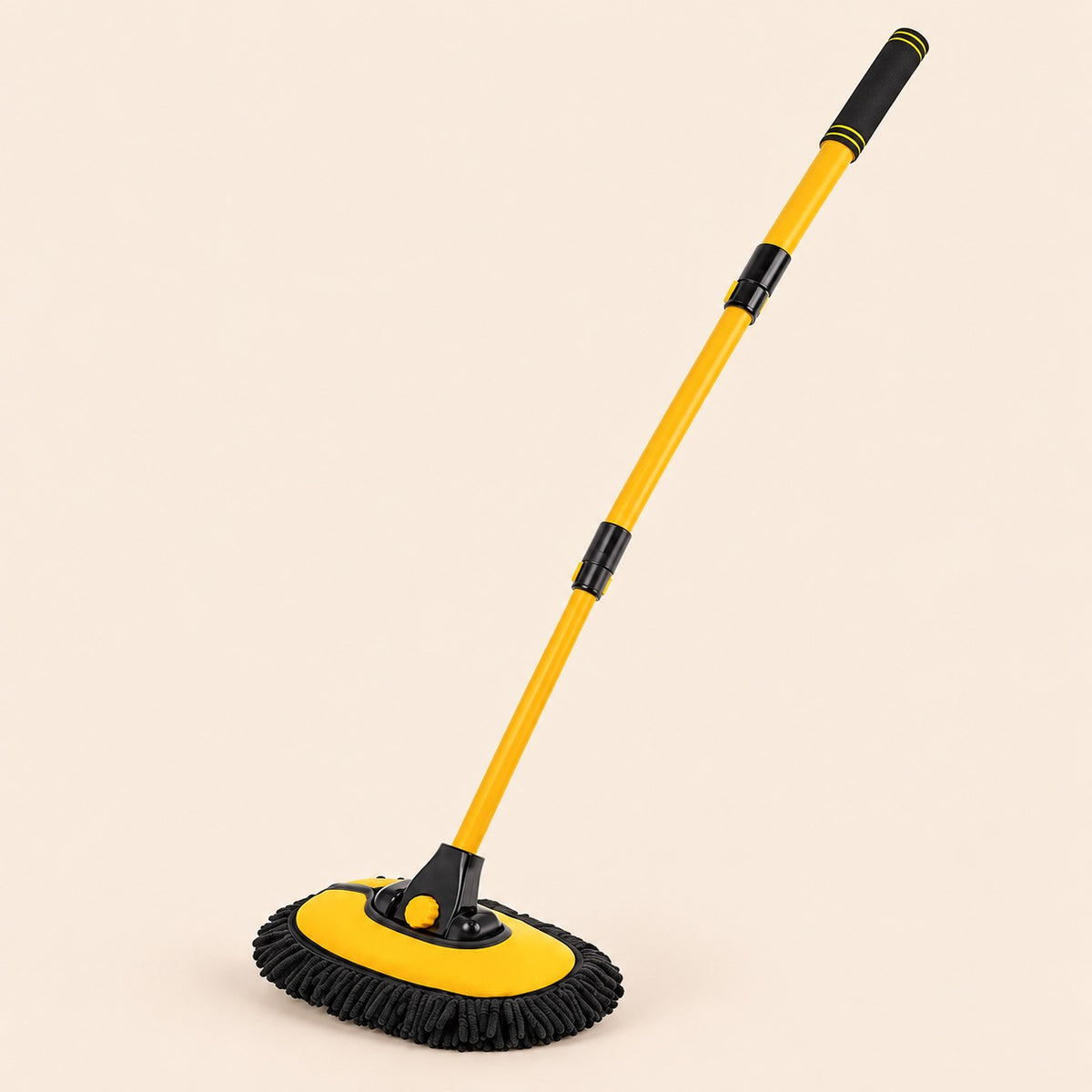 Cepillo multiusos de mango largo 102 cm con cabezal de amarillo