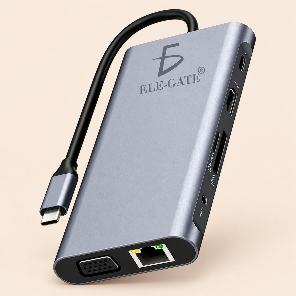 Hub USB-C 11 en 1 con HDMI VGA LAN 1000m y USB 3.0
