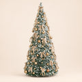Árbol de Navidad artificial decorado flexible con nieve 150 verde con acabado nevado blanco