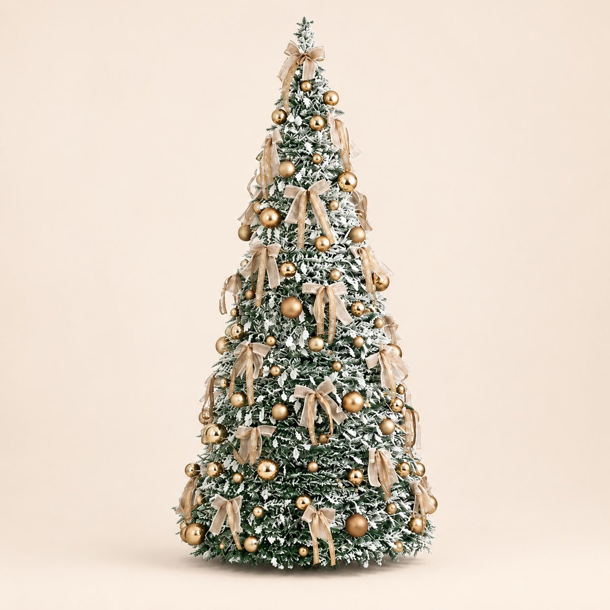Árbol de Navidad artificial decorado flexible con nieve 150 verde con acabado nevado blanco