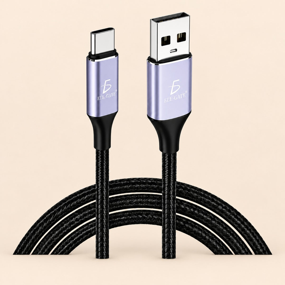 Cable USB-A a USB-C de 2m nylon trenzado carga 3A
