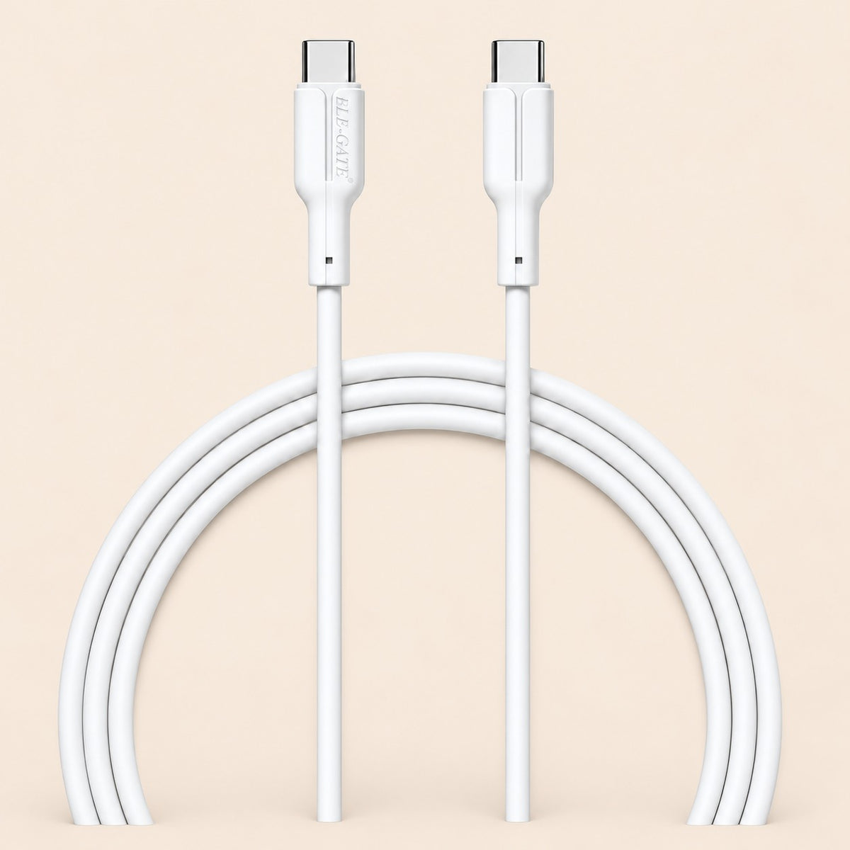 Cable USB-C a USB-C 60W de 1 m de silicona flexible - blanco