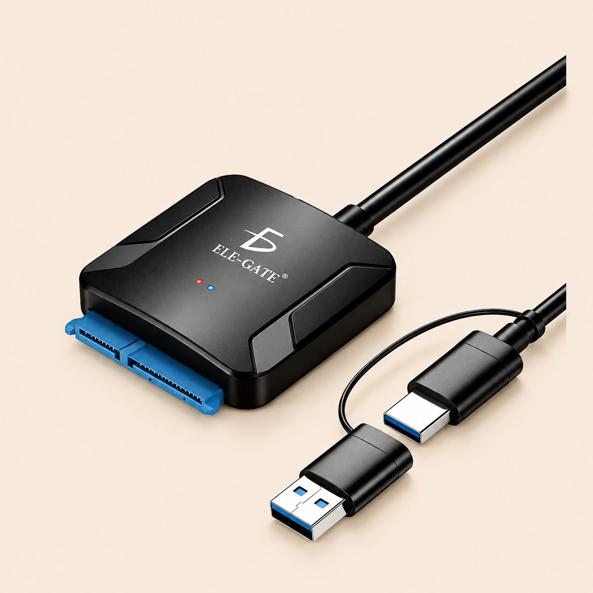 Adaptador SATA a type C USB 3.0 compatible con HDD SSD 2.5
