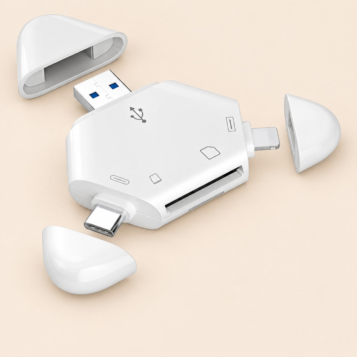 Lector de tarjetas SD 3 en 1 USB USB-C para iPhone Lightning
