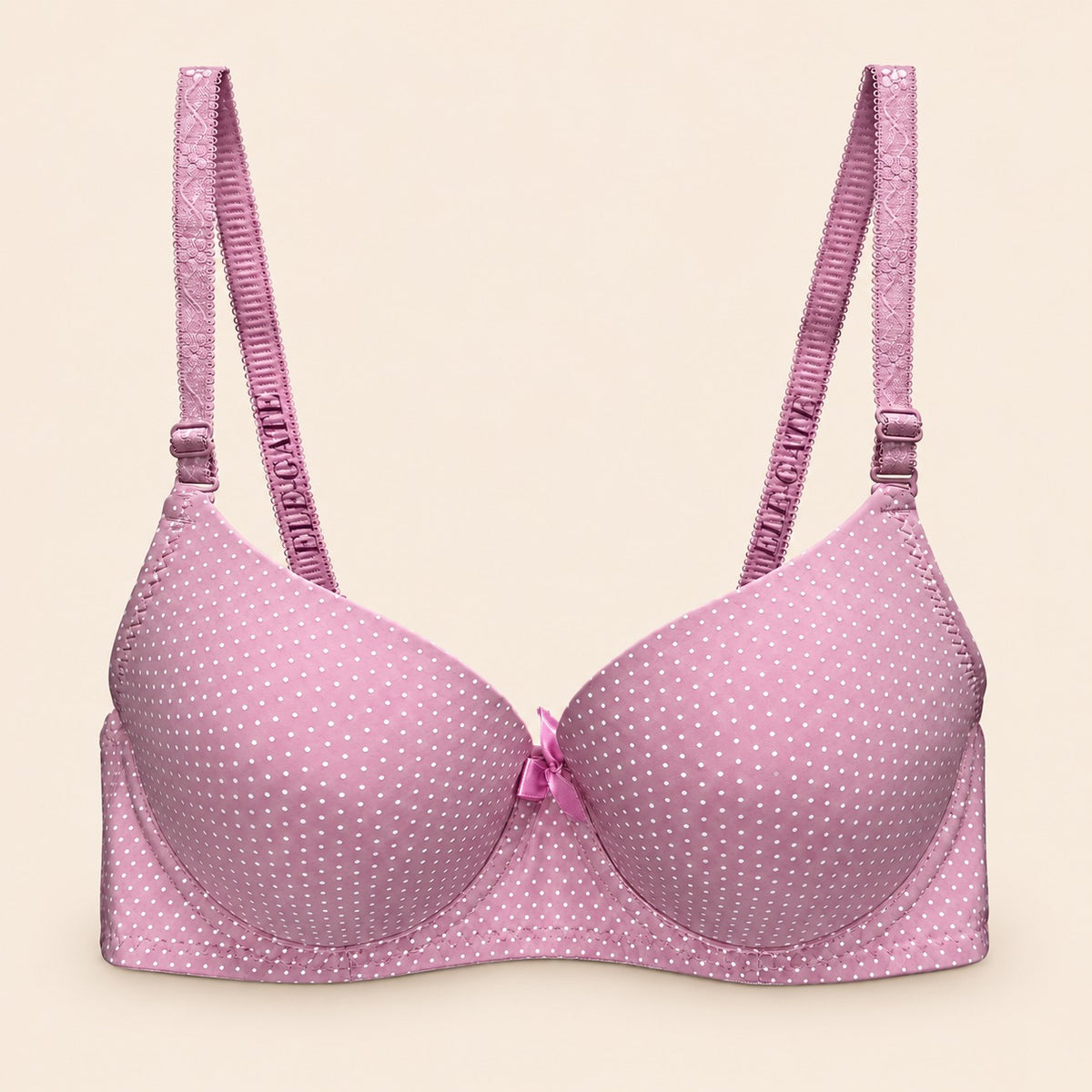Brasier con encaje de copa completa rosa M
