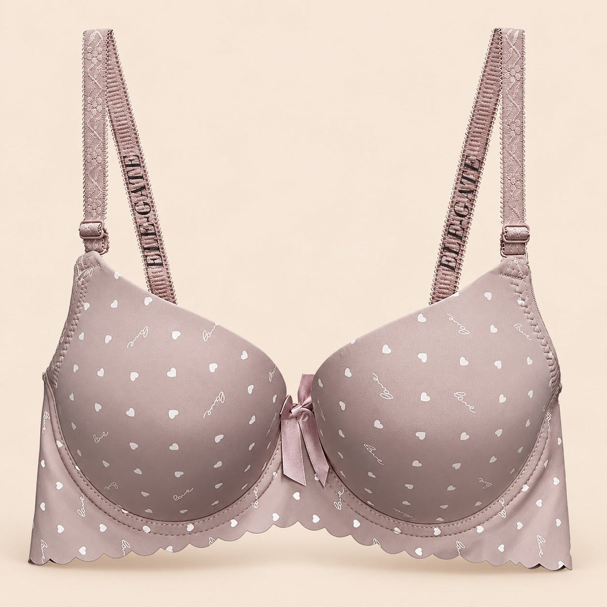 Brasier con encaje de copa completa beige M