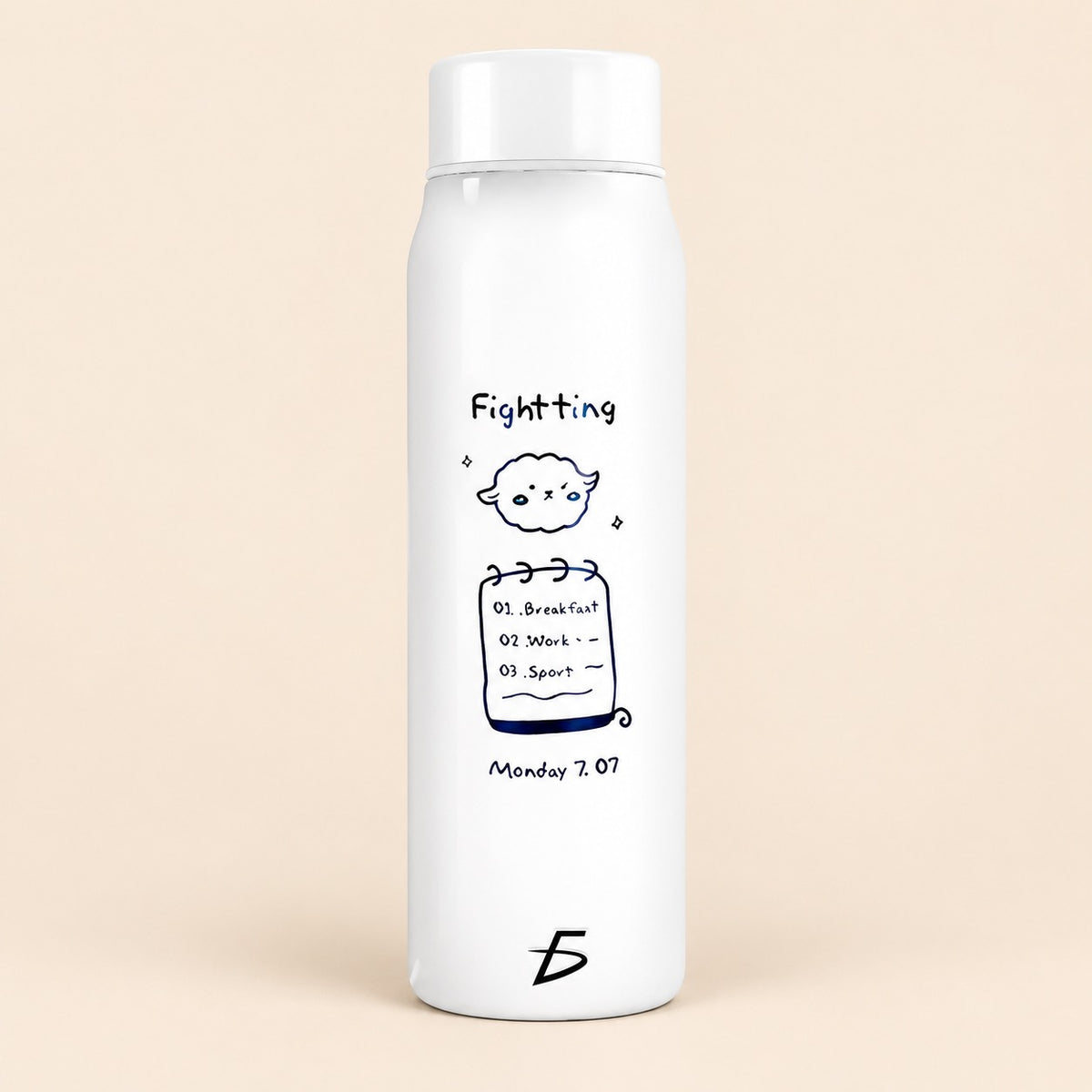 Botella de agua kawaii esmerilada de 500 ml de acero